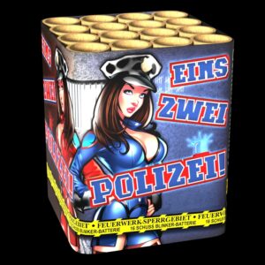 Eins Zwei Polizei Batteriefeuerwerk von Lesli Feuerwerk/Firework - Feuerwerk online kaufen im Pyrographics Feuerwerkshop
